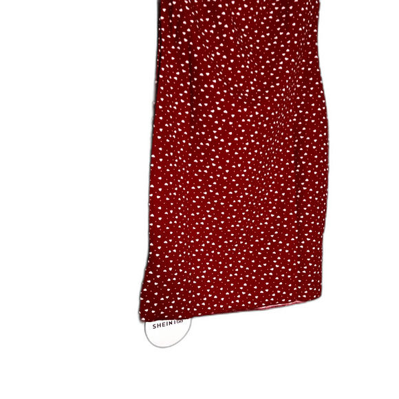 SHEIN VCAY NWT Heart Print Off Shoulder Frill Trim Knitted Bodycon Dress - Picture 3 of 6